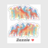 Contour Sticker Great Danes Colorfull (Blatt)