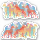 Contour Sticker Great Danes Colorfull (Vorderseite)