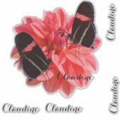Contour Vinyl Sticker Gepäckschmetterling Dahlia (Vorderseite)