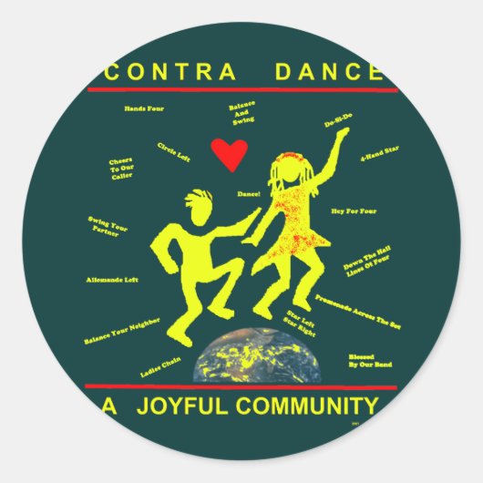 Contra Dance Geschenke Runder Aufkleber (Vorderseite)