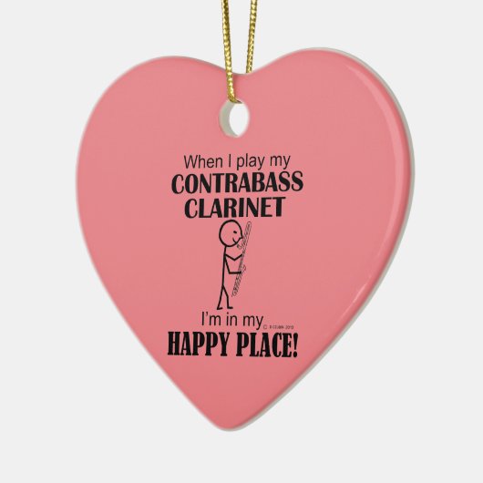 Contrabass Klarinette Happy Place Keramik Ornament (Links)