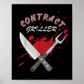 Contract Griller Funny Grill Barbecue Grillen Shir Poster (Vorne)
