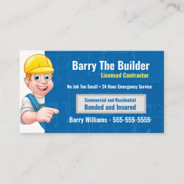 Contractor Cartoon Business Card Visitenkarte
