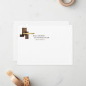 Contractor Construction Business Logo Notecard Mitteilungskarte (Vorderseite/Rückseite Beispiel)