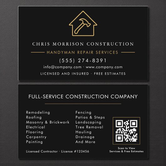 Contractor & Handyman QR Code Visitenkarte