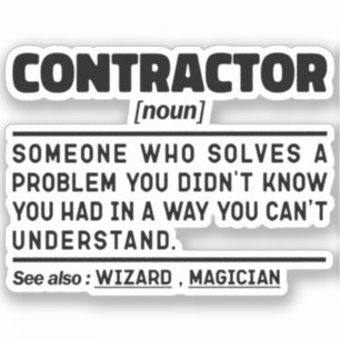 Contractor Noun Cool House Builder Present Idee Aufkleber