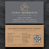 Contractor QR Code Wood Grain  Visitenkarte