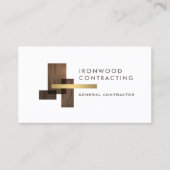 Contractor Wood Gold Logo Visitenkarte (Vorderseite)