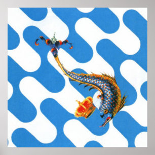 Contrada Capitana dell' Onda (Welle) Palio Poster
