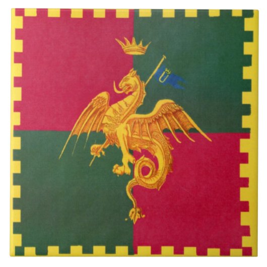 Contrada del Drago (Drache) Palio di Siena Fliese (Vorderseite)