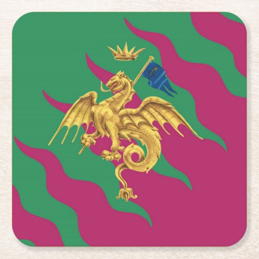 Contrada del Drago (Drache) Palio di Siena Rechteckiger Pappuntersetzer (Vorderseite)