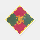 Contrada del Drago (Drache) Palio di Siena Serviette (Ecke)