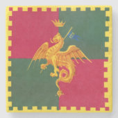 Contrada del Drago (Drache) Palio di Siena Steinuntersetzer (Vorderseite)