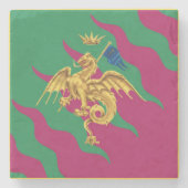 Contrada del Drago (Drache) Palio di Siena Steinuntersetzer (Vorderseite)