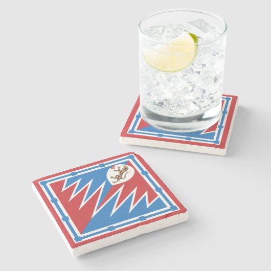 Contrada della Pantera (Panther) Palio di Siena Steinuntersetzer (Seitenansicht)