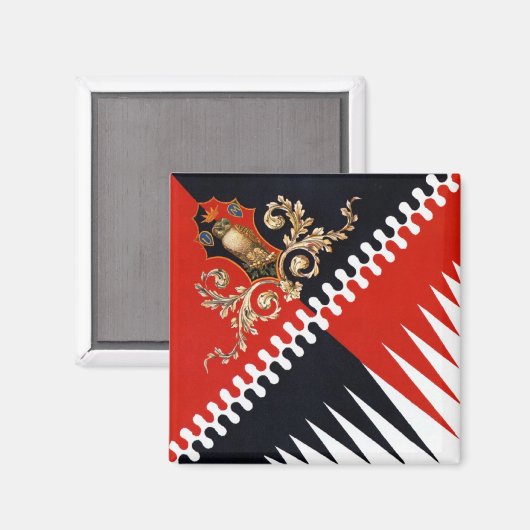 Contrada Priora della Civetta (Owl) Palio di Siena Magnet (Vorderseite/Rückseite)