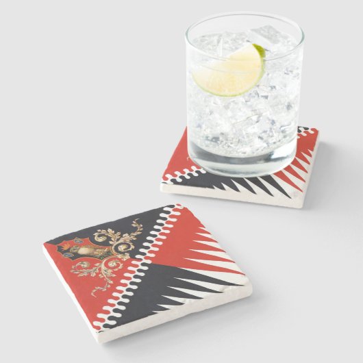 Contrada Priora della Civetta (Owl) Palio di Siena Steinuntersetzer (Seitenansicht)