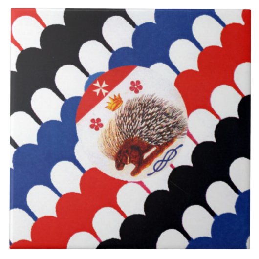 Contrada Sovrana dell'Istrice (Porcupine) Palio Fliese (Vorderseite)