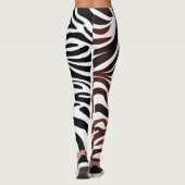 Contrasting Black White Brown Checkered Leggings (Rückseite)