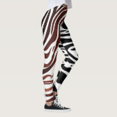 Contrasting Black White Brown Checkered Leggings (Rechts)