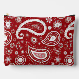 Contrasting White Paisley Print Cosmetic Bag Zubehörtasche