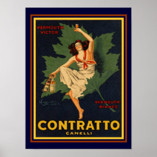 Contratto Cannelli von Cappiello 12 x 16 Print Poster