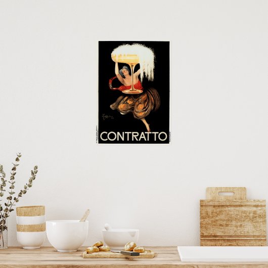 CONTRATTO Sparkling Wine 1922 Leonetto Cappiello Poster (Küche)