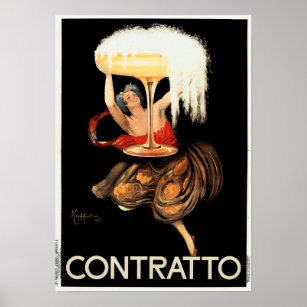 CONTRATTO Sparkling Wine 1922 Leonetto Cappiello Poster
