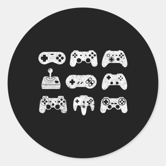 Control All The Things Video Game Controller Runder Aufkleber (Vorderseite)
