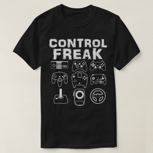 CONTROL FREAK Funny Retro Video Game Player Teen B T-Shirt (Design vorne)