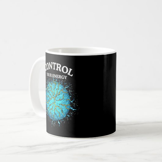 Control Your Energy Inspirational – Power Sphere Kaffeetasse (Vorderseite Links)