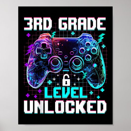 Controller 3rd Grade Level Unlocked First Day Of S Poster (Vorne)