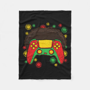 Controller Afro Black History Monat Gaming Gamer 1 Fleecedecke