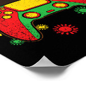 Controller Afro Black History Monat Gaming Gamer 1 Poster (Ecke)