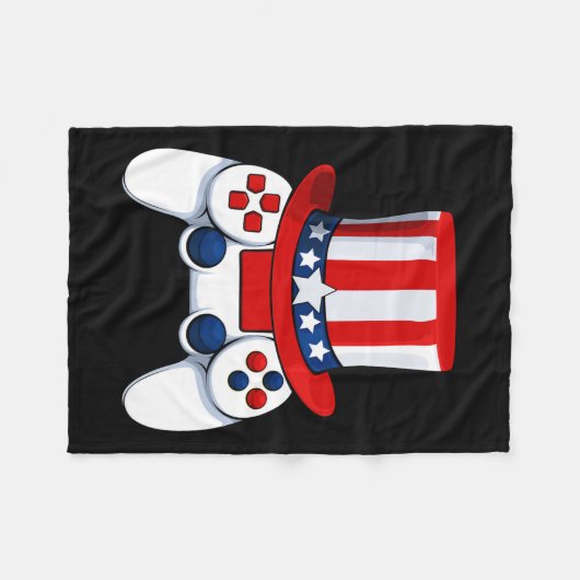 Controller American Hat 4. Juli USA Fleecedecke (Vorderseite (Horizontal))