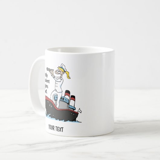 Controller Cartoon Frau Kaffeetasse (Vorderseite Links)