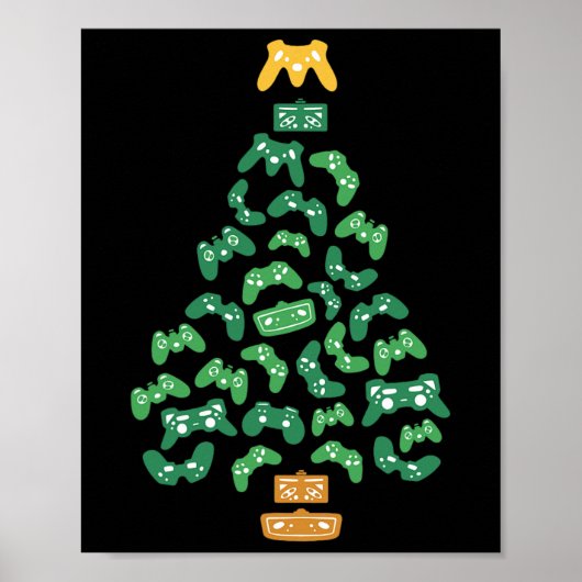 Controller Christmas Tree Pajama Cool Xmas Gaming Poster (Vorne)