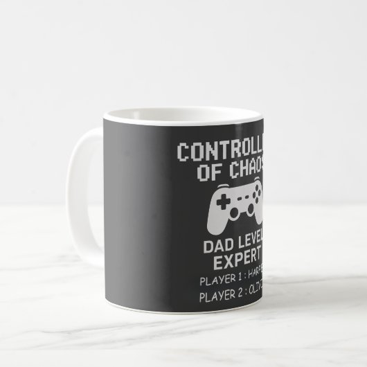 Controller des Chaos Personalisiert Gamer Vaters Kaffeetasse (Vorderseite Links)