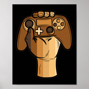 Controller Fire Black History Blm Gaming Gamer 1 Poster