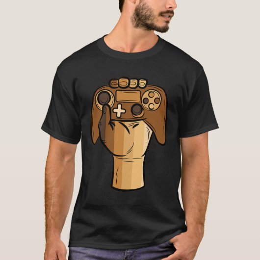 Controller Fire Black History Blm Gaming Gamer 1 T-Shirt (Vorderseite)