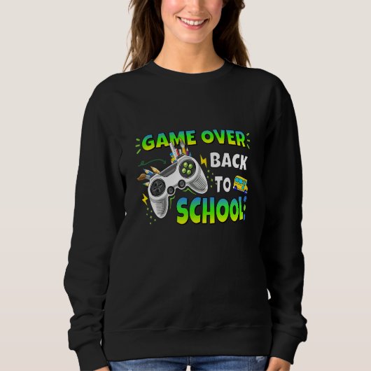 Controller Game Over Zurück zur Schule Gaming Jung Sweatshirt (Vorderseite)
