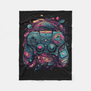 Controller Gaming Rave Gamer Nerd Abstrakt PC Game Fleecedecke