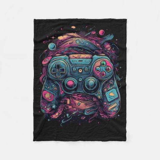 Controller Gaming Rave Gamer Nerd Abstrakt PC Game Fleecedecke (Vorderseite)