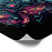 Controller Gaming Rave Gamer Nerd Abstrakt PC Game Poster (Ecke)