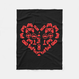 Controller Heart Valentinstag Cool Gaming Gamer Fleecedecke