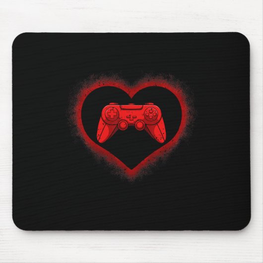 Controller Heart Valentinstag Cool Gaming Gamer Mousepad (Vorne)