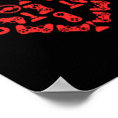Controller Heart Valentinstag Cool Gaming Gamer Poster (Ecke)