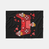 Controller Heart Valentinstag Niedlich Gaming Game Fleecedecke (Vorderseite (Horizontal))