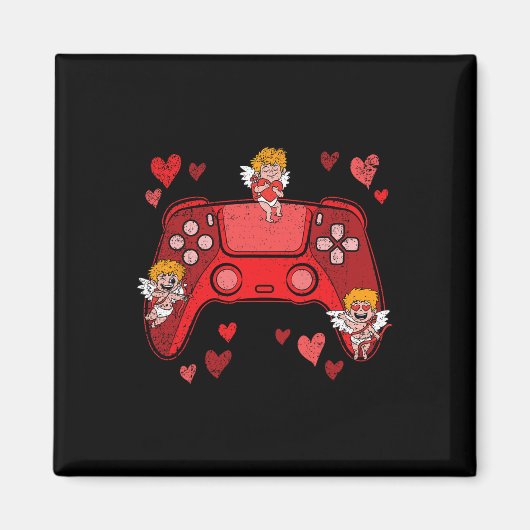 Controller Heart Valentinstag Niedlich Gaming Game Magnet (Vorne)