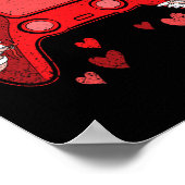 Controller Heart Valentinstag Niedlich Gaming Game Poster (Ecke)
